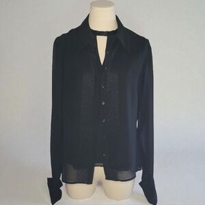 LOFT Black Sheer Women's Blouse